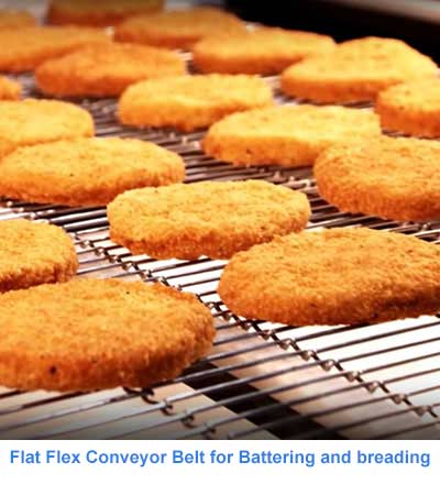 Flat Flex Conveyor Belt for Battering and breading
