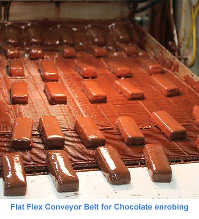 Flat Flex Conveyor Belt for Chocolate enrobing