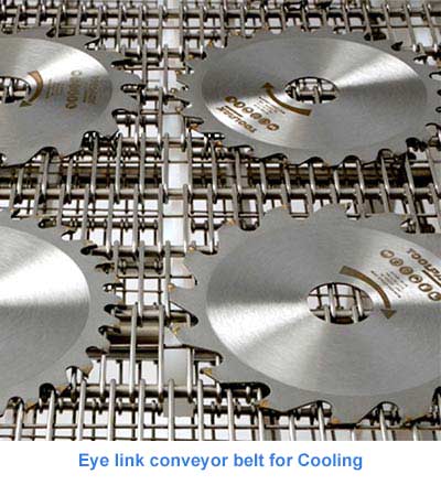 Eye link conveyor belt for Cooling