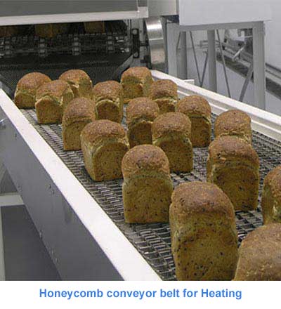 Honeycomb conveyor belt for Heating