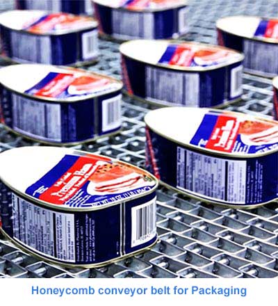 Honeycomb conveyor belt for Packaging