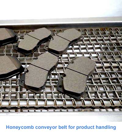 Honeycomb conveyor belt for product handling