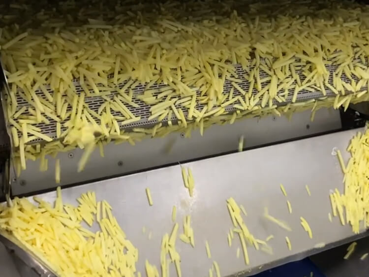 Perforated plate link conveyor belt for french fries production line drying section
