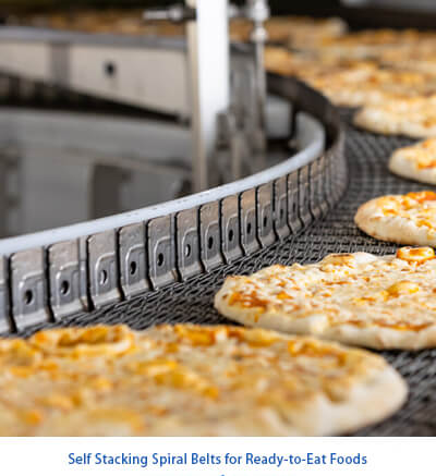 Self Stacking Spiral Belts for Ready-to-Eat Foods