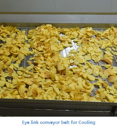 Eye link conveyor belt for Cooling